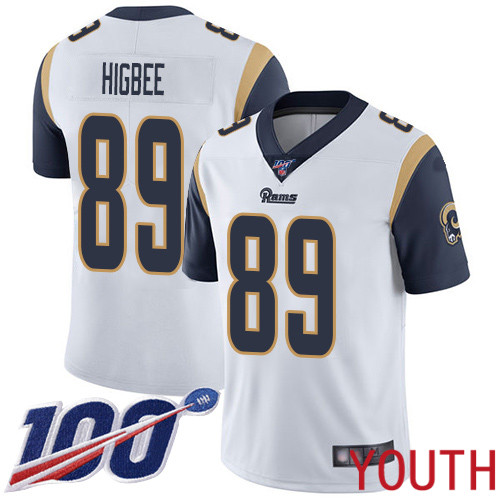 Los Angeles Rams Limited White Youth Tyler Higbee Road Jersey NFL Football #89 100th Season Vapor Untouchable->women nfl jersey->Women Jersey